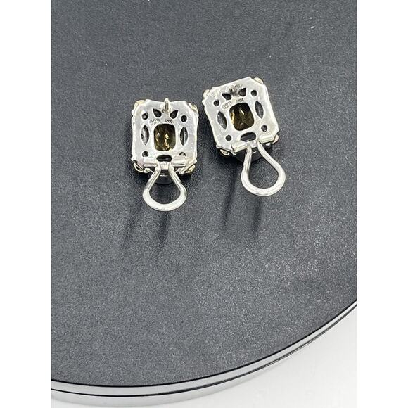 Samuel Behnam BJC Bali Made Designer 925 14K Gold Citrine Garnet Omega Earrings - Picture 5 of 16